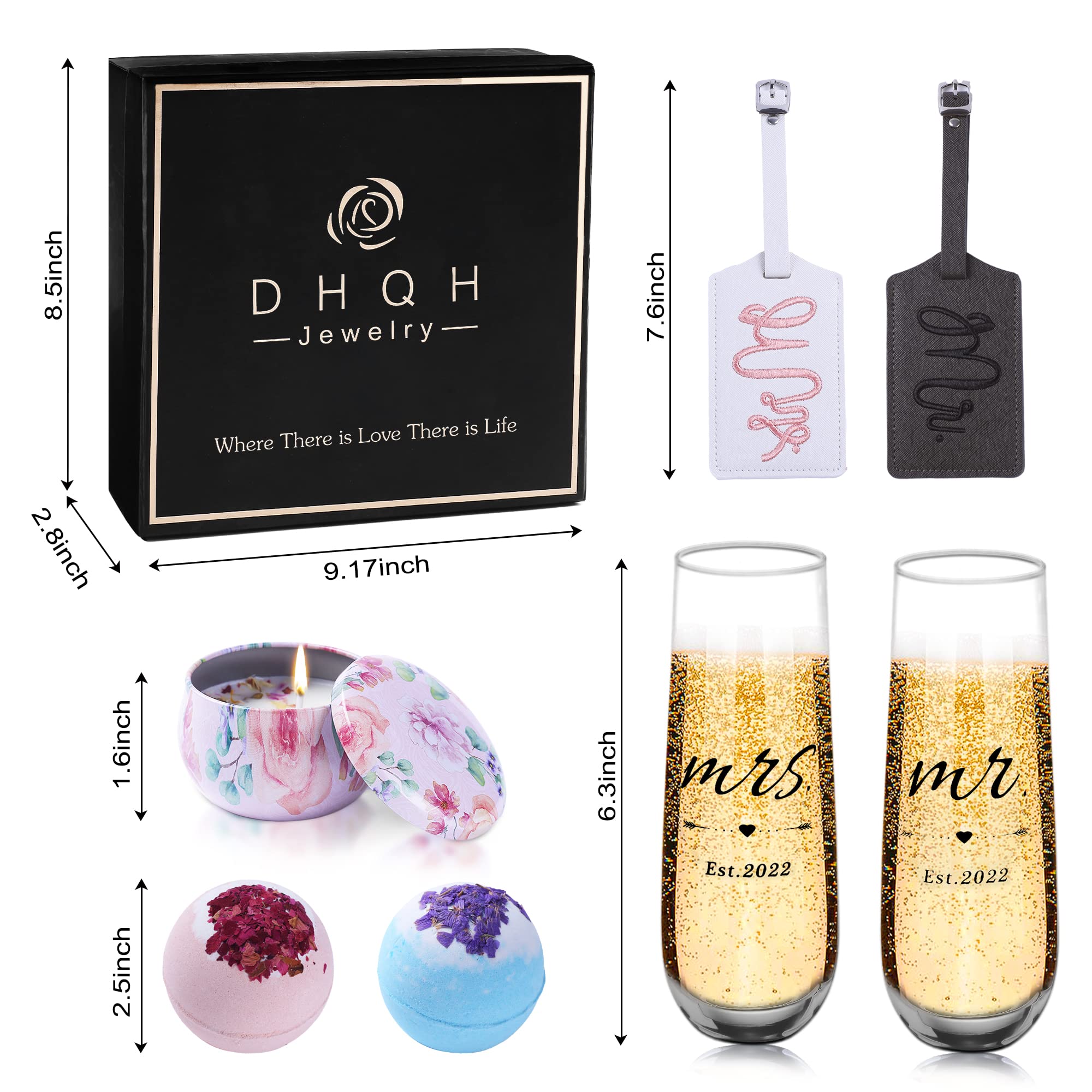 DHQH Mr and Mrs Gifts for Wedding Bridal Shower for Bride and Groom Engagement for Couples Honeymoon Travel Essentials Present for Husband Wife Newlywed Marriage