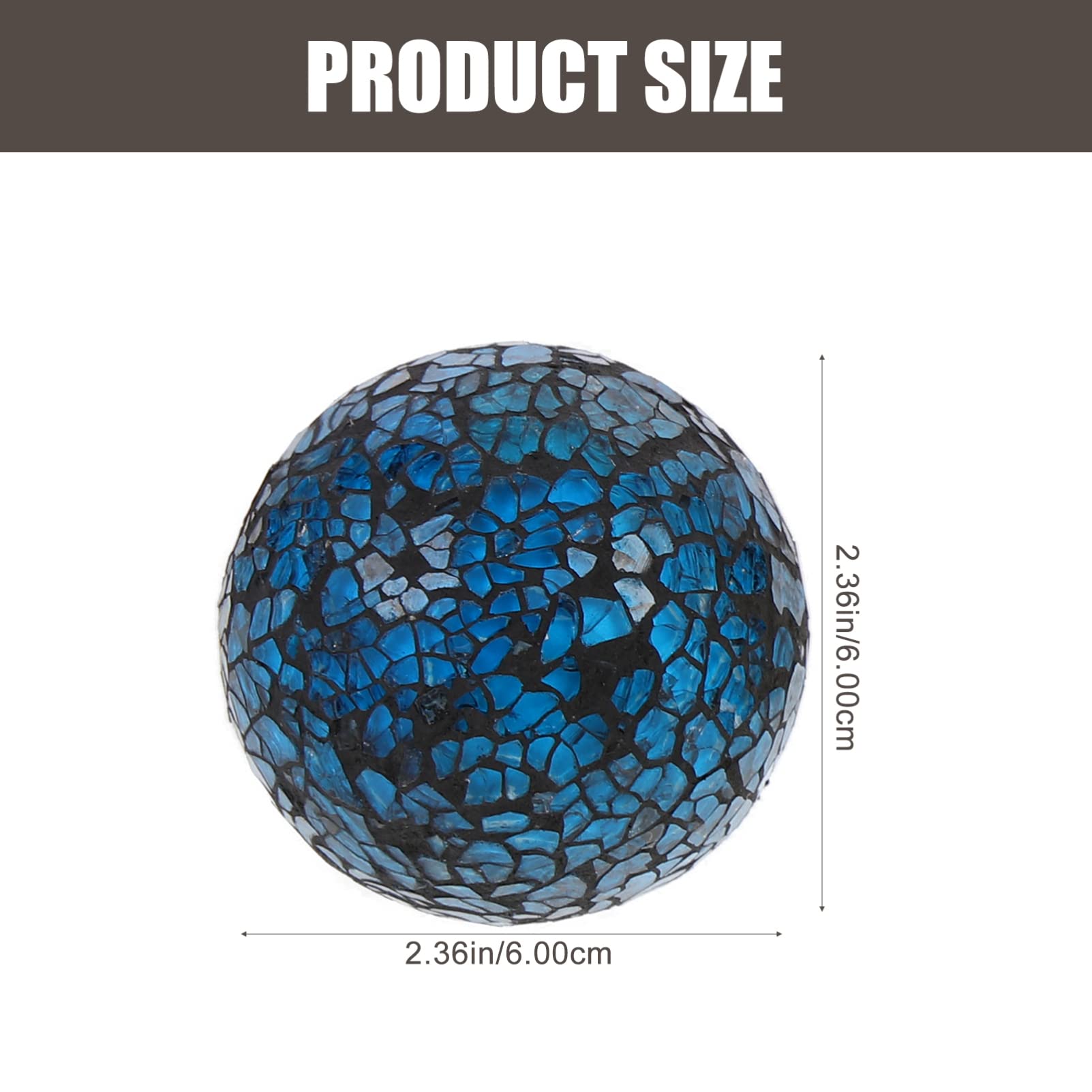 LIFKOME 3pcs Decorative Glass Balls Mosaic Sphere Decorative Orbs Glass Centerpiece Balls for Tray and Bowl Displays Flower Vase Dining Table Decoration Blue Silver