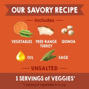 Happy Baby Organics Savory Blends Stage 3 Baby Food Puree, Free-Range Turkey, Harvest Vegetables & Quinoa Skillet, 3.5 Ounce (Pack of 16)