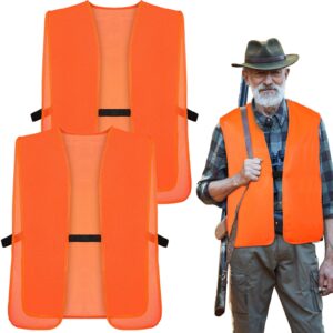 tarpop 2 pcs medium unisex adult orange hunting vest safety vest for men women blaze orange high visibility vest orange hunting vest