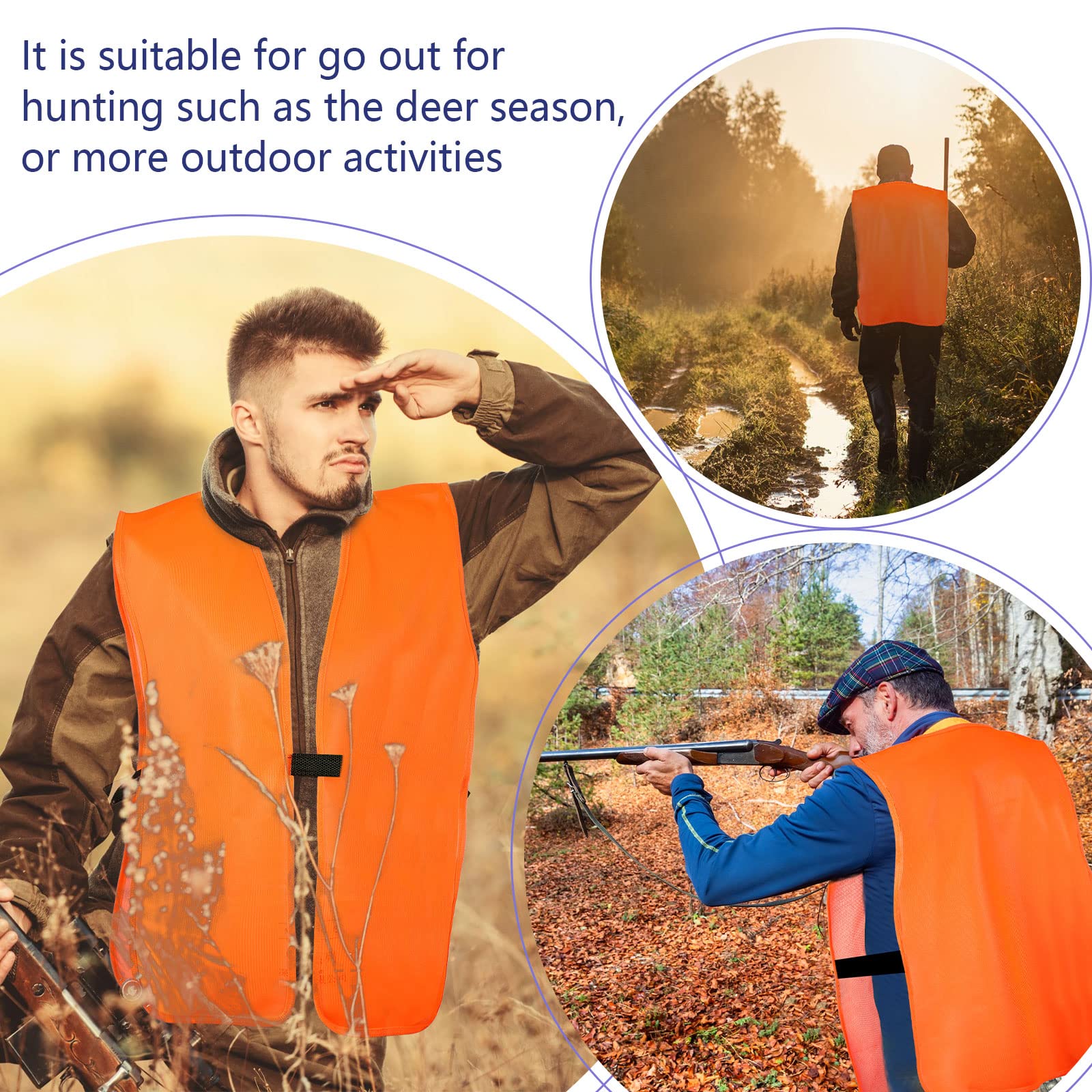 Tarpop 2 Pcs Medium Unisex Adult Orange Hunting Vest Safety Vest for Men Women Blaze Orange High Visibility Vest Orange Hunting Vest