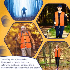 Tarpop 2 Pcs Medium Unisex Adult Orange Hunting Vest Safety Vest for Men Women Blaze Orange High Visibility Vest Orange Hunting Vest