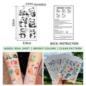 Temporary Tattoo for Kids,Panda Tattoo Stickers for Boys and Girls Favor,Safety Waterproof Fake Tattoos for Animal,Panda Party Supplies,10 sheets Cute kids tattoos (Panda-not luminous)