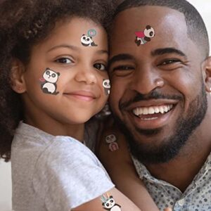 Temporary Tattoo for Kids,Panda Tattoo Stickers for Boys and Girls Favor,Safety Waterproof Fake Tattoos for Animal,Panda Party Supplies,10 sheets Cute kids tattoos (Panda-not luminous)