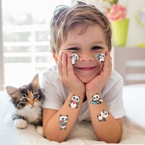 Temporary Tattoo for Kids,Panda Tattoo Stickers for Boys and Girls Favor,Safety Waterproof Fake Tattoos for Animal,Panda Party Supplies,10 sheets Cute kids tattoos (Panda-not luminous)