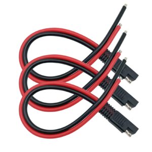 3packs 10awg sae connector extension cable, sae quick connector disconnect plug sae power automotive extension cable wire for solar panel motorcycles tractors and car（30cm/1ft ）