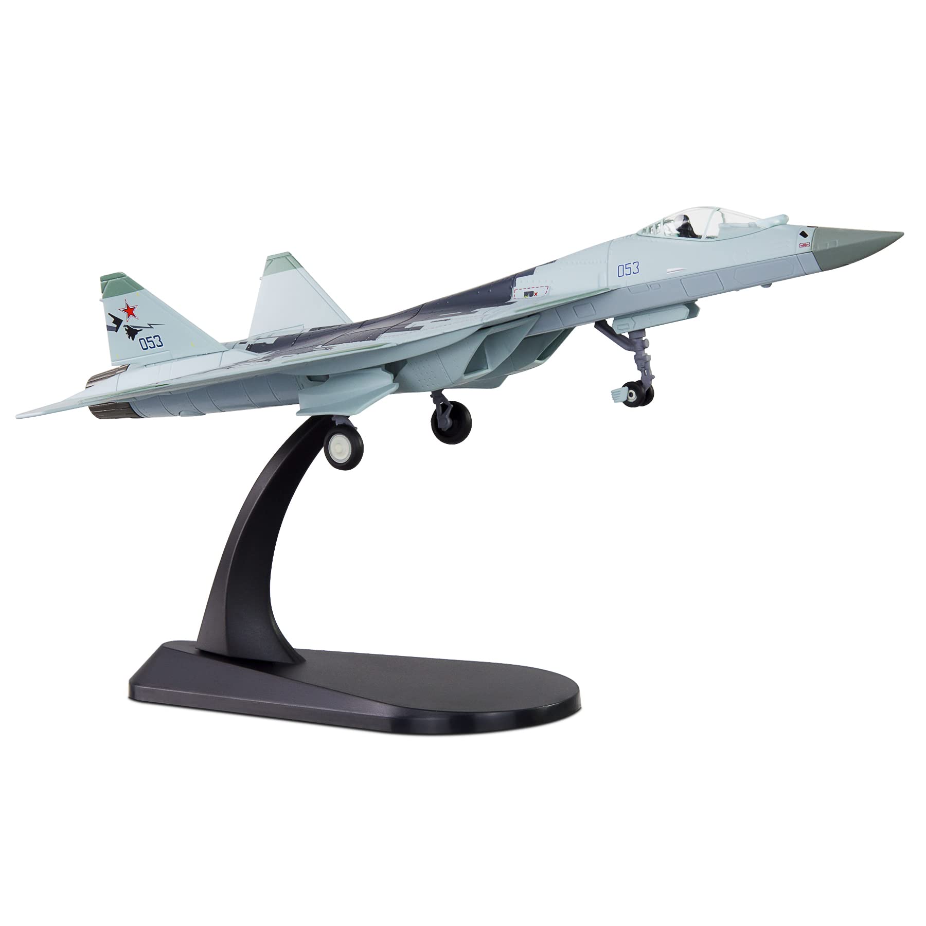 HANGHANG 1/100 SU 57 Fighter Jet of The Russian Air Force Plane Metal Fighter Military Model Diecast Plane Model for Collection or Gift