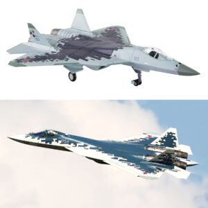 HANGHANG 1/100 SU 57 Fighter Jet of The Russian Air Force Plane Metal Fighter Military Model Diecast Plane Model for Collection or Gift