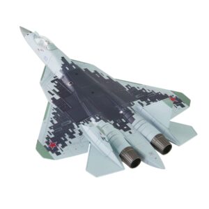 HANGHANG 1/100 SU 57 Fighter Jet of The Russian Air Force Plane Metal Fighter Military Model Diecast Plane Model for Collection or Gift