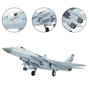 HANGHANG 1/100 SU 57 Fighter Jet of The Russian Air Force Plane Metal Fighter Military Model Diecast Plane Model for Collection or Gift