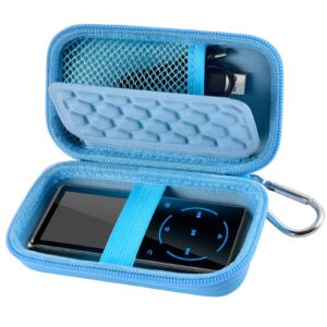 mp3 & mp4 player case for soulcker/g.g.martinsen/grtdhx/ipod nano/sandisk music player/sony nw-a45 and other music players with bluetooth. fit for earbuds, usb cable, memory card - blue