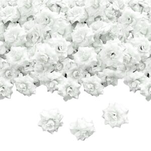 120 pcs artificial silk roses head fake rose flower head diy roses heads for valentine's day wedding centerpieces mother's day flower wall diy crafts bouquet home floral decoration - white