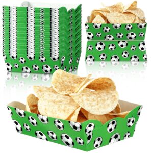 60 pack soccer party decorations soccer birthday decorations soccer paper food serving tray paper trays paper food boats paper food tray for concession food, condiment, carnivals (soccer)