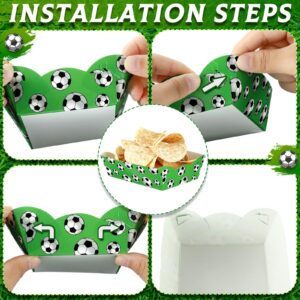 60 Pack Soccer Party Decorations Soccer Birthday Decorations Soccer Paper Food Serving Tray Paper Trays Paper Food Boats Paper Food Tray for Concession Food, Condiment, Carnivals (Soccer)