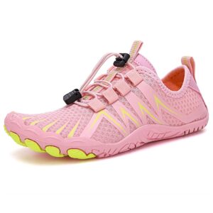 jtengyao unisex athletic hiking water shoes barefoot breathable quick drying outdoor sports shoes comfy wading shoes for men and women pink