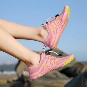 JTENGYAO Unisex Athletic Hiking Water Shoes Barefoot Breathable Quick Drying Outdoor Sports Shoes Comfy Wading Shoes for Men and Women Pink