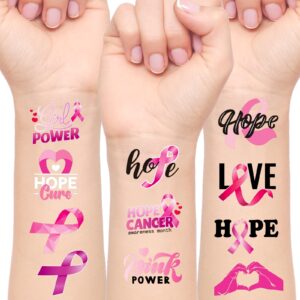 70pcs pink ribbon breast cancer awareness tattoo sticker foundation/event/walk/run