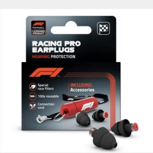 alpine formula 1 earplugs - reusable hearing protection for race events and loud environments - noise reduction of 22db - ultra soft comfort filter hearing protection - official f1 product