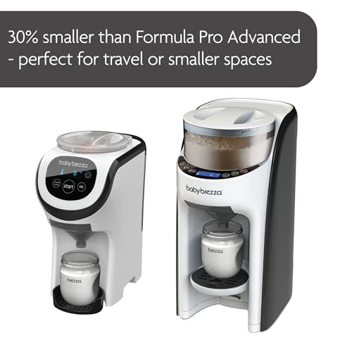 Baby Brezza Formula Pro Mini Baby Formula Mixer Machine Fits Small Spaces and is Portable for Travel– Bottle Makers Makes The Perfect Bottle for Your Infant On The Go, White