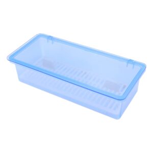 Cabilock Cutlery Flatware Plastic Tray Kitchen Organizers with Lid Kitchen Cutlery and Utensil Drawer Organizer- proof Fork Utensil Storage Container (Blue) Utensil Storage Container