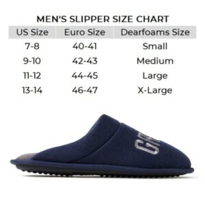 Dearfoams Men's Groomsmen Giftable Wedding Day Scuff Slipper, Groom Crew Navy, Medium