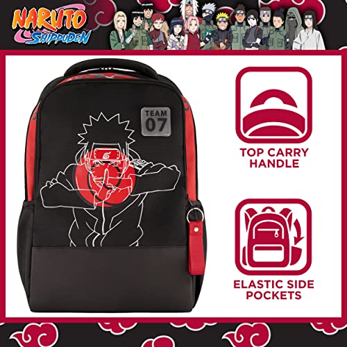 Naruto 15 Inch Sleeve Laptop Backpack, Padded Computer Bag for Commute or Travel, Team 7, One Size