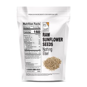 It's Just - Raw Sunflower Seeds, 1.88lbs, Product of Bulgaria, Unsalted, Shelled, Perfect for Baking, 30oz