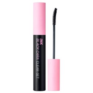 peripera ink black mascara, lengthening, thick, waterproof, smudge proof, long lasting, not animal tested (0.3 ounce, 03 clear-set curling)