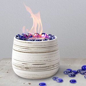 greyhoo tabletop fire pit - fire bowl, small alcohol fireplace for indoor and outdoor use patio decor