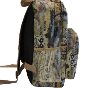 Karriage-Mate Cotton Canvas Sports Backpack. Route 66-Theme