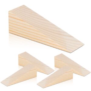 elesunory 20 pack wooden wedges for chair caning supplies, non slip wood door stopper, triangle wood block for chair caning door stop