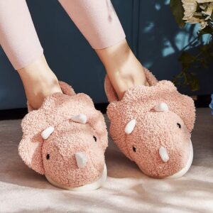 Avilego Unisex Dinosaur Slippers Plush House Soft Sandals Indoor & Outdoor 2023 Winter