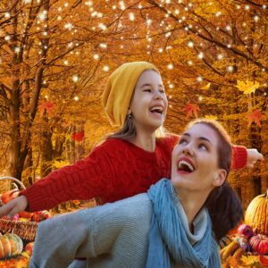 CHAIYA 10x8ft Autumn Maple Forest Photography Backdrop Autumn Harvest Backdrop Thanksgiving Background Pumpkin Decoration Party Backdrops Thanksgiving Backdrops Fall Photo Backdrops CY-238