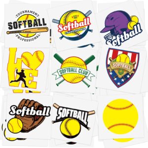 144 pcs softball temporary tattoos baseball tattoos accessories gifts waterproof players temporary stickers ball themed birthday party decorations for kids girls boys