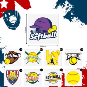 144 Pcs Softball Temporary Tattoos Baseball Tattoos Accessories Gifts Waterproof Players Temporary Stickers Ball Themed Birthday Party Decorations for Kids Girls Boys