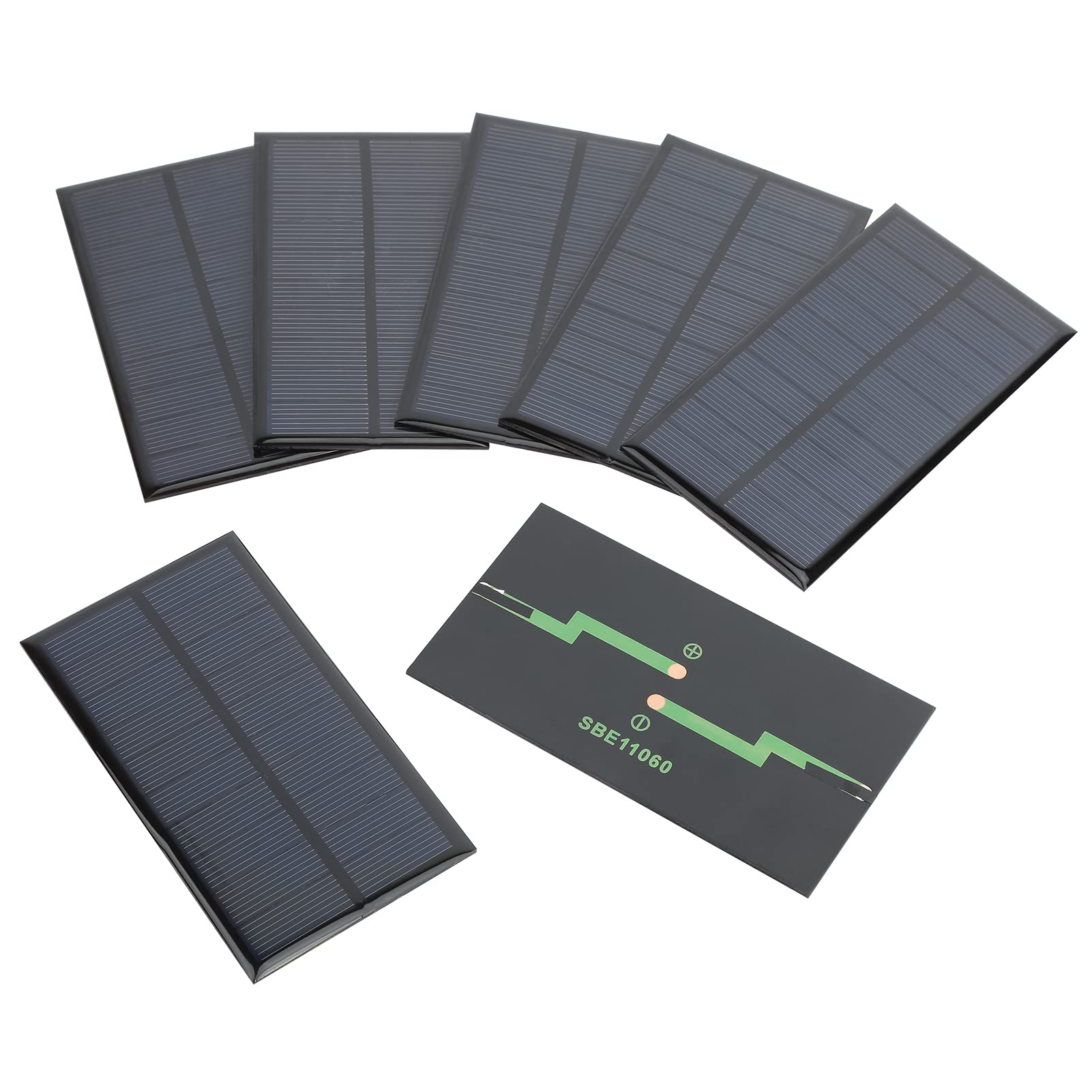 FellDen Micro Solar Panels Photovoltaic Cells, 10PCS 5V 200mA Epoxy Panel Kit Polycrystalline Cells 110mmx60mm / 4.33''x 2.36'' (5V200mA)