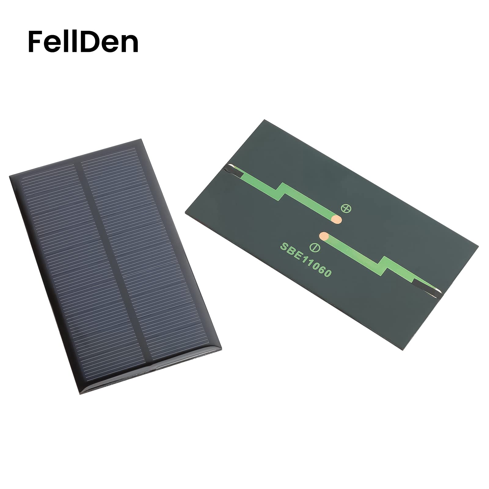 FellDen Micro Solar Panels Photovoltaic Cells, 10PCS 5V 200mA Epoxy Panel Kit Polycrystalline Cells 110mmx60mm / 4.33''x 2.36'' (5V200mA)