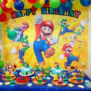 Mario Birthday Party Supplies, 24PCS Cupcake Toppers Decorations for Mario Party Supplies Decor