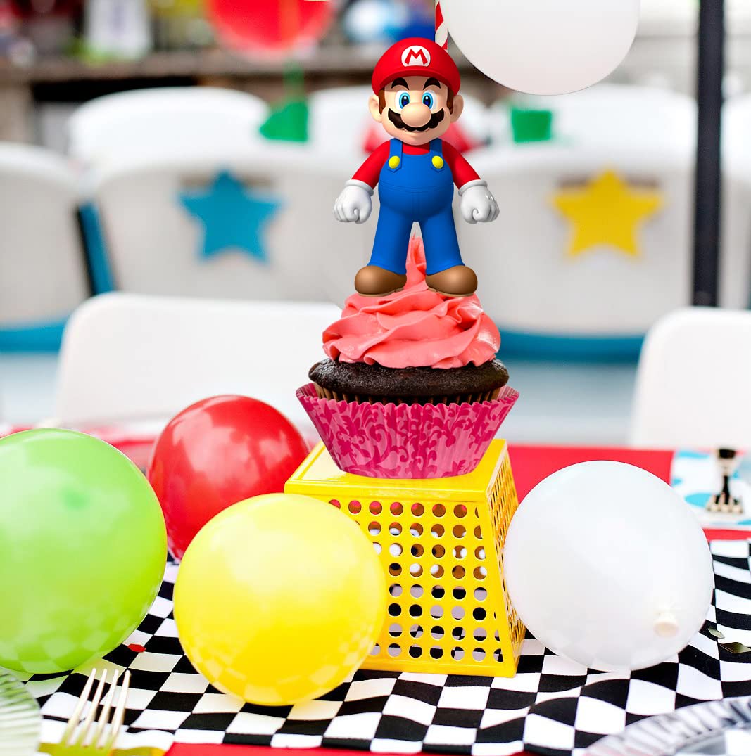 Mario Birthday Party Supplies, 24PCS Cupcake Toppers Decorations for Mario Party Supplies Decor