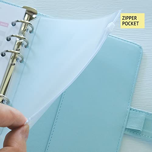 Fan&Ran 2023 Planner Binder Set A6 - Weekly and Monthly Refills, Budget Sheets, Cash Zipper Pocket, Personal Size, Sky Blue