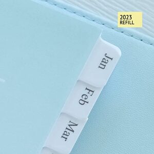 Fan&Ran 2023 Planner Binder Set A6 - Weekly and Monthly Refills, Budget Sheets, Cash Zipper Pocket, Personal Size, Sky Blue