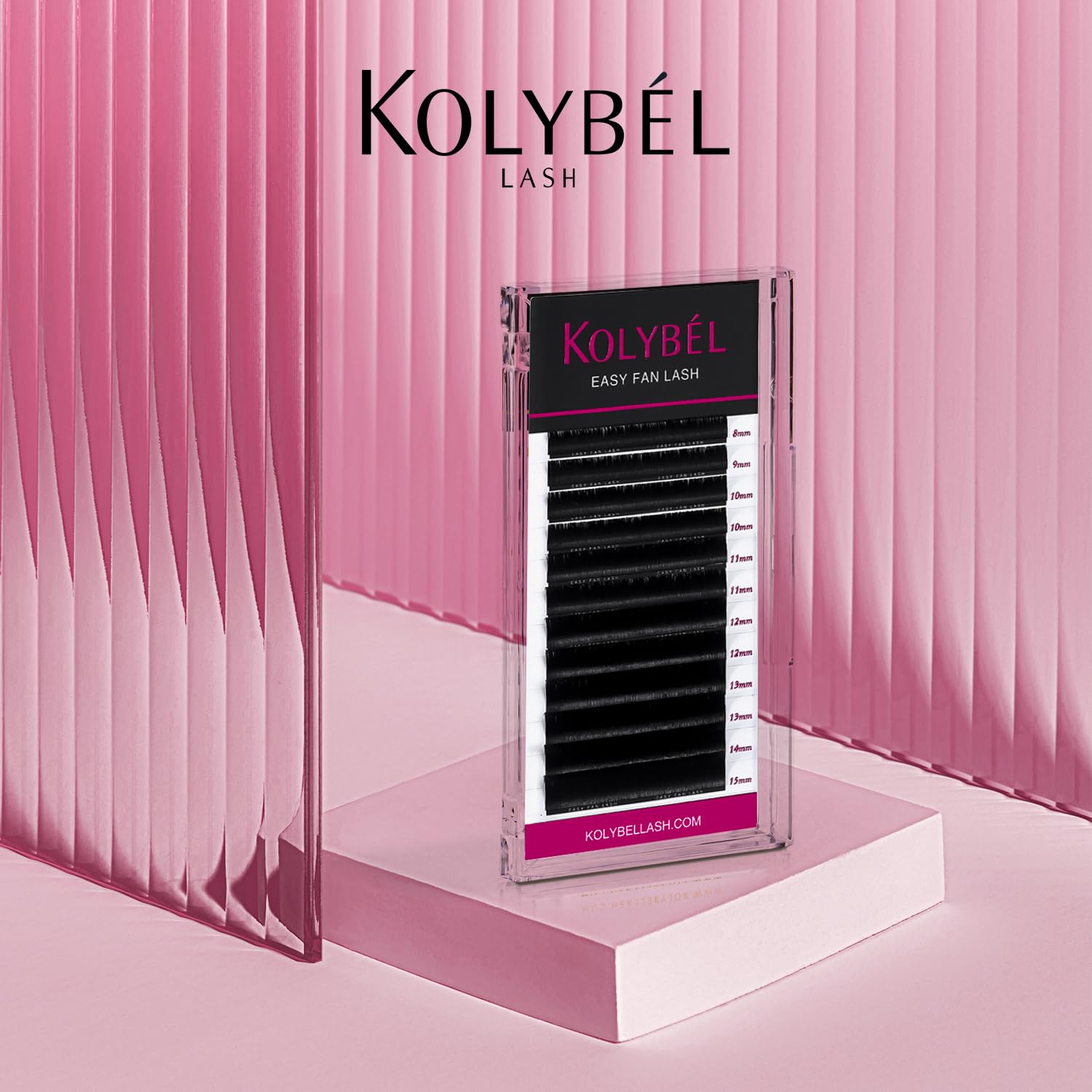 KOLYBEL Eyelash Extensions Easy Fan Lashes 0.05 Thickness D Curl 8-15mm Mix Tray Auto Blooming Lash Extension Volume Lashes Lasting Self Fanning Lashes(0.05-D,8-15mm)