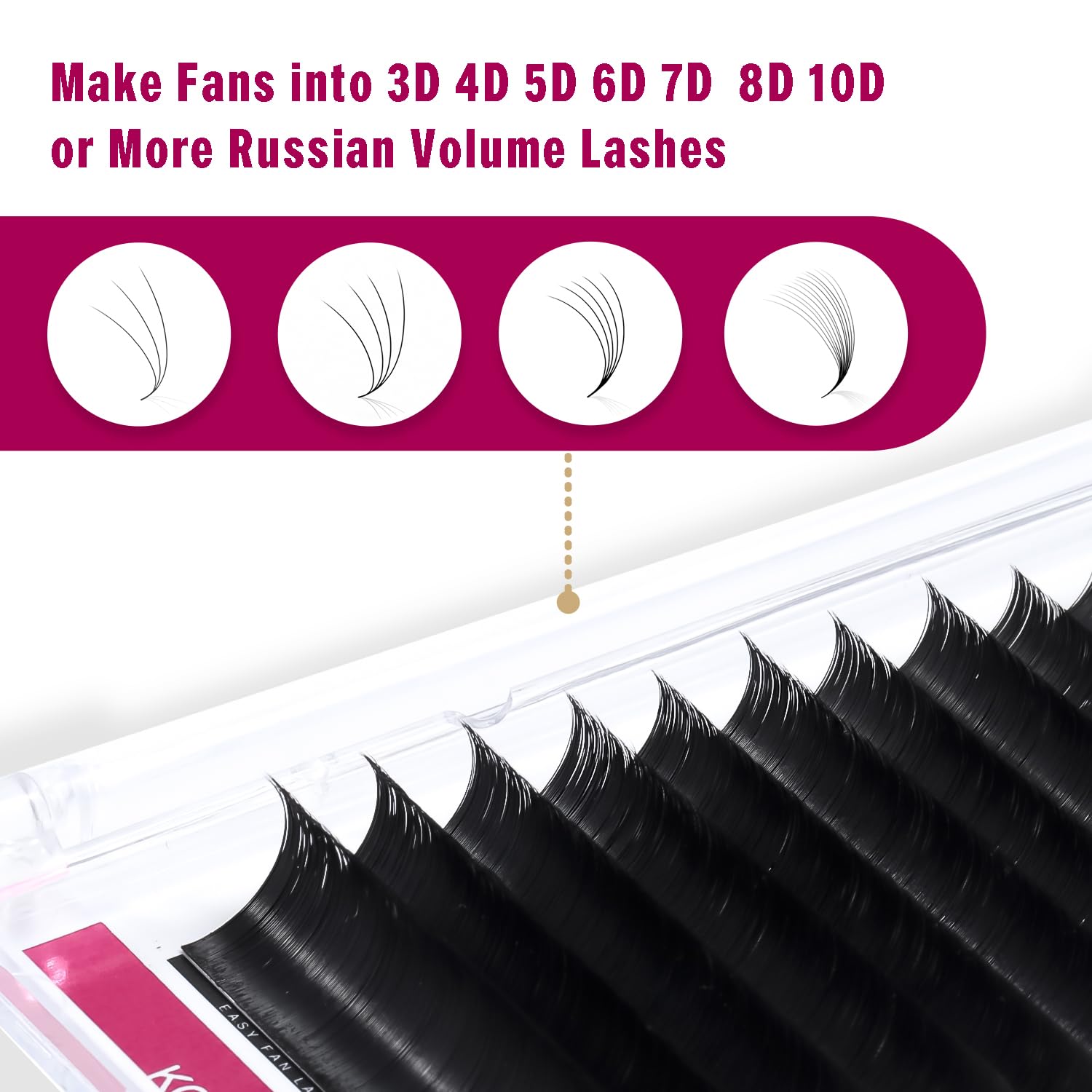 KOLYBEL Eyelash Extensions Easy Fan Lashes 0.05 Thickness D Curl 8-15mm Mix Tray Auto Blooming Lash Extension Volume Lashes Lasting Self Fanning Lashes(0.05-D,8-15mm)