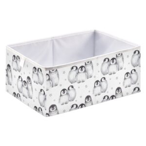 emelivor cute baby penguins cube storage bin foldable storage cubes waterproof toy basket for cube organizer bins for nursery kids closet shelf playroom office book - 15.75x10.63x6.96 in