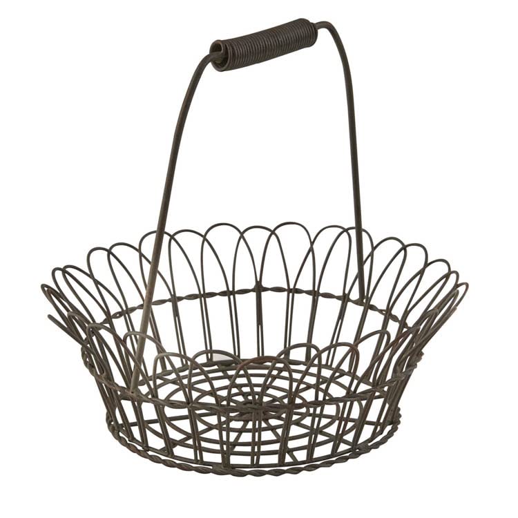 Park Designs Scalloped Wire Edge Basket with Handle