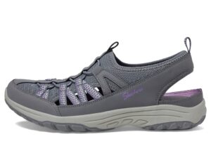 skechers modern comfort women's women's reggae fest 2.0-what a view water shoe, charlcoal, 7