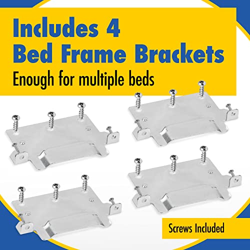 IMPRESA [4 Pack] Bed Frame Brackets for IKEA Bed Frame PN116791 Headboard Mounting Brackets & Screws Low Bed Frame Replacement Parts - Bed Parts for Bed Frame - Bed Frame Hardware Includes Screws