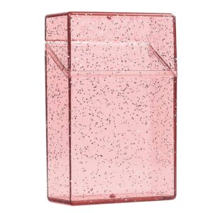songbirdth storage box transparent dustproof useful shiny fashion photo storage box pink