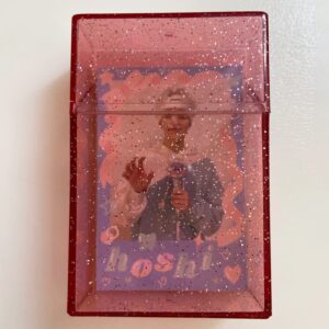 SONGBIRDTH Storage Box Transparent Dustproof Useful Shiny Fashion Photo Storage Box Pink