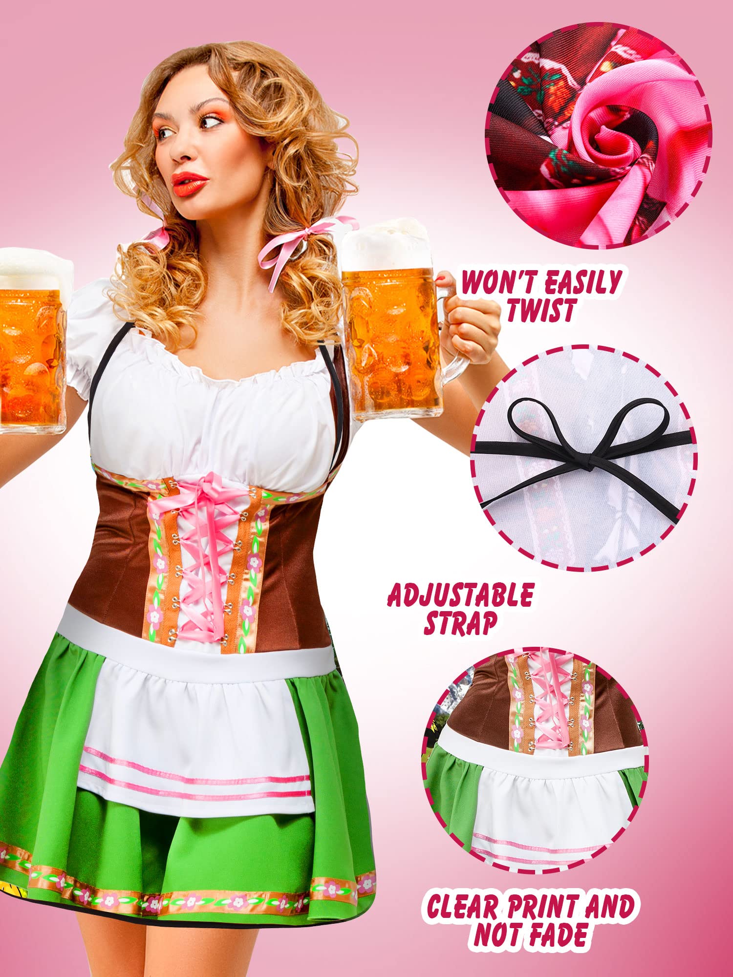 4 Pcs Oktoberfest Apron Oktoberfest Costumes Women German Dirndl Aprons Female Oktoberfest Outfit Waitress Novelty Dresses Oktoberfest Party Decorations for Kitchen Outdoor Cooking BBQ Party Supplies